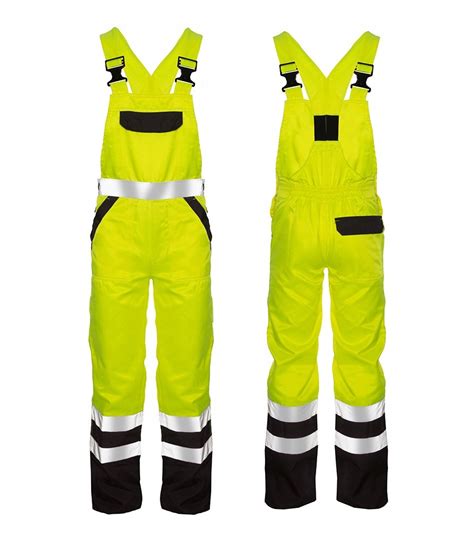 Spodnie Robocze Ogrodniczki Hi Vis Odblaskowe Ostrzegawcze Wzmacniane