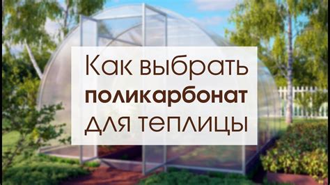 Как выбрать поликарбонат для теплицы - YouTube