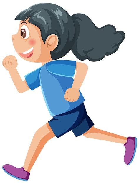 Premium Vector | Running girl cartoon character