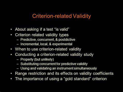 Criterion Related Validity