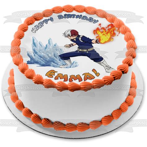 My Hero Academia Todoroki Hot Cold Edible Cake Topper Image ABPID52215 Edible Cake Toppers