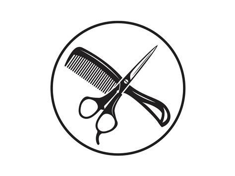 Crossed Comb And Scissors vector silhouette vintage style 25770748 ...