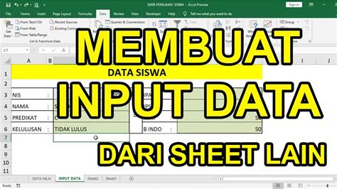 Belajar Excel Rumus Input Data Otomatis Dari Sheet Lain Youtube