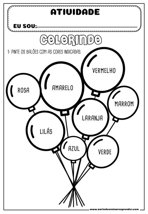 Atividades Cores Primarias Maternal