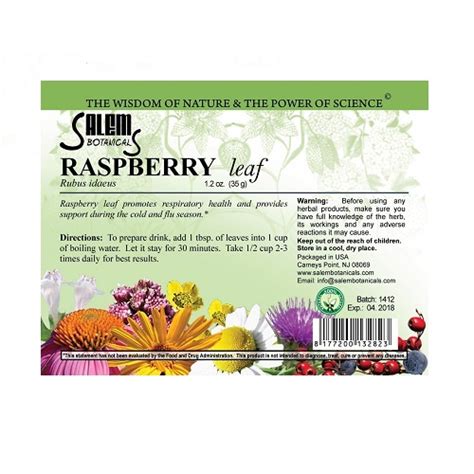 Малины лист 35 г Salem Botanicals – Apte4ka - Russian pharmacy online ...