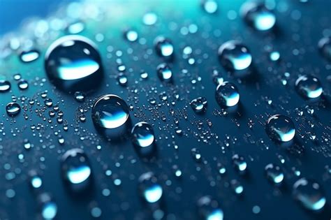 Fondo Azul Profundo Adornado Con Gotas De Agua Brillantes Y Degradados