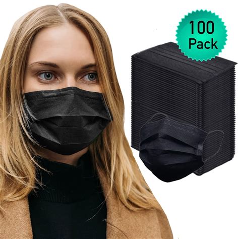 100pk Disposable Face Mask For Adults 3 Layer Protective Ear Loop