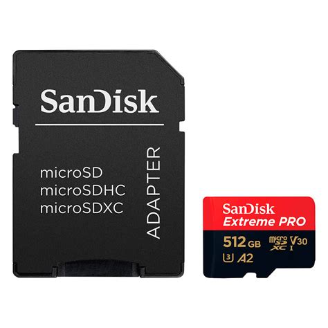 SanDisk Extreme Pro Micro SDXC Kort 512GB V30 A2 UHS I 579 DKK