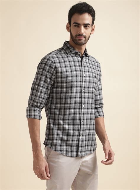 Buy Onyx Horizon Check Casual Black Check Shirts For Men Online Andamen