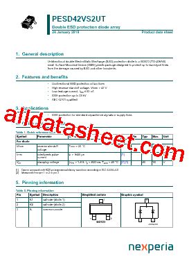 Pesd Vs Ut Datasheet Pdf Nexperia B V All Rights Reserved