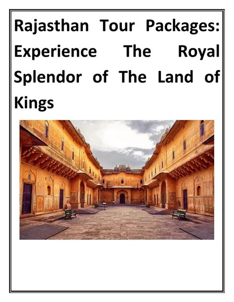 Ppt Rajasthan Tour Packages Experience The Royal Splendor Of The Land Of Kings Powerpoint