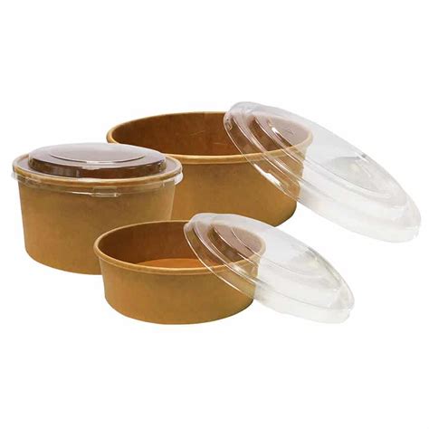 Round Kraft Bowl Eco Friendly Packaging Biowarehouse