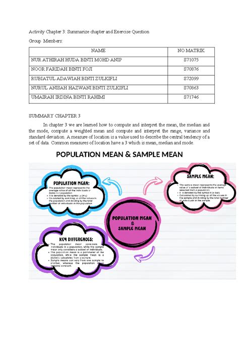 Summary of Chapter 3: Measures of Central Tendency and Variability