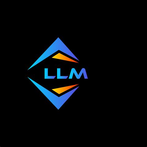 LLM abstract technology logo design on Black background. LLM creative ...