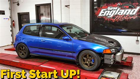 First Start On The Awd B Series Civic Dyno Prep Youtube