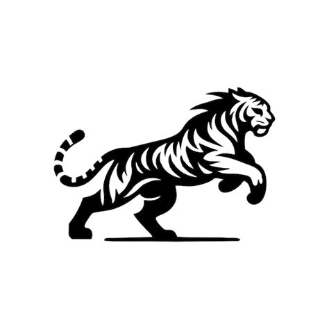 Premium Vector | Black tiger vector logo tiger logo design illustration