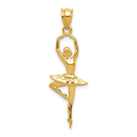 14K Polished Large Ballerina Pendant In 2020 Yellow Gold Pendants