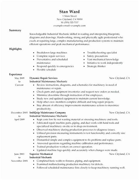 Sample Maintenance Engineer Resume