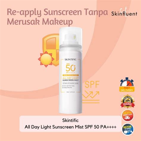 Jual Skintific All Day Light Sunscreen Mist Spf 50 Pa 50ml By Skinfluent Shopee Indonesia