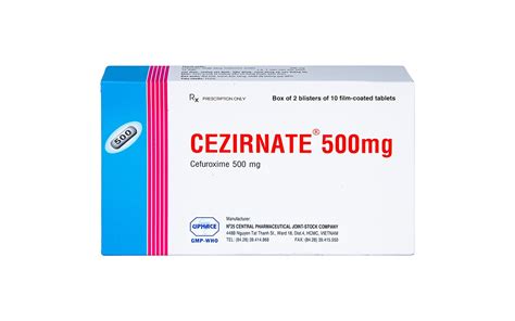 Thuốc Cezirnate 500Mg Uphace Điều Trị Nhiễm Khuẩn 2 Vỉ X 10 Viên