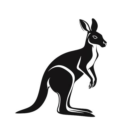 Premium Photo A Silhouette Kangaroo Standing On Its Hind Legs