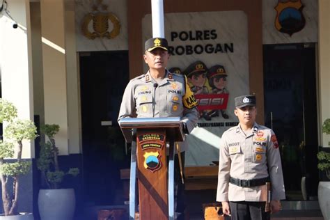 Kapolres Grobogan Akbp Dedy Anung Kurniawan Pimpin Apel Konsolidasi