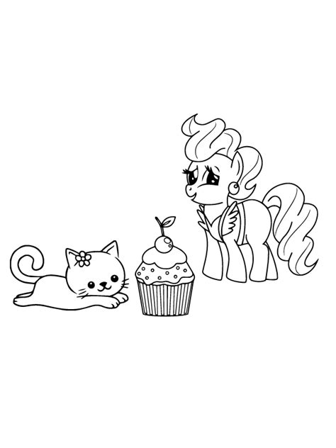 Cutie Cat Cupcake and Mrs Cake My Little Pony Färbung Seite