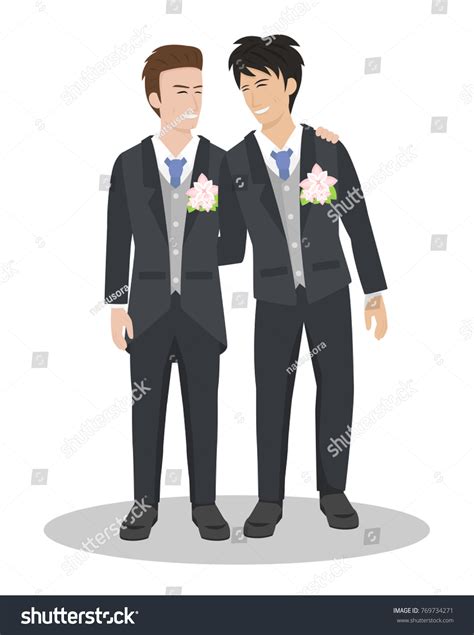 Gay Couple Wedding Suit Lgbt Pride Stock Vector Royalty Free 769734271 Shutterstock
