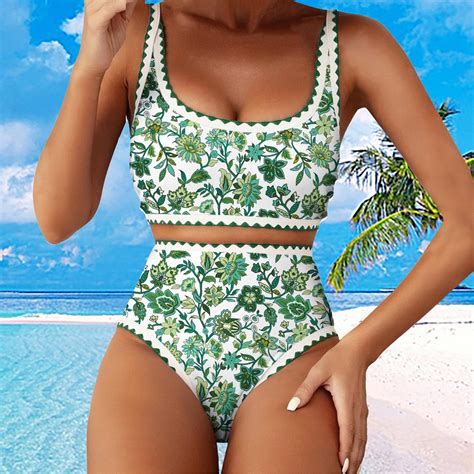 Ajshakl Womens Tankini Bathing Suits Women S Bikini Sets Floral Print Whip Piece Swimsuits