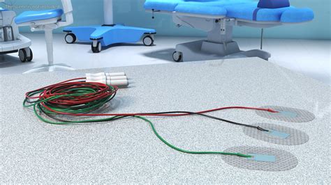 Skein Of Three Colorful Wires With Surface Electrodes Model