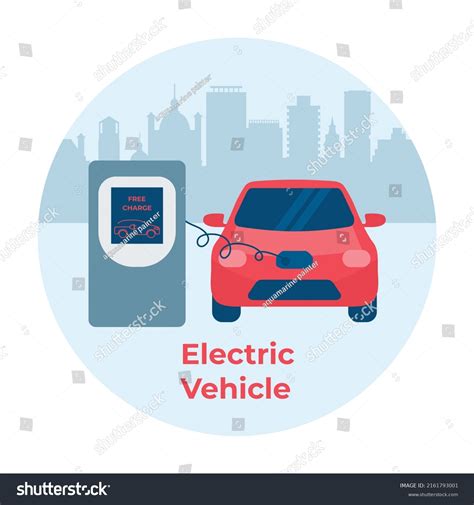 Vector Illustration Electric Vehicle Charging Stations Stock Vector