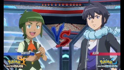 Pokemon Battle Usum Sawyer Vs Alain Pokémon Kalos League Youtube