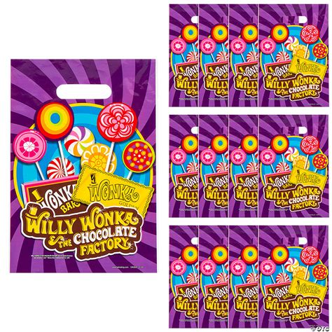 8 1 2 X 12 Medium Willy Wonka And The Chocolate Factory™ Plastic Goody Bags 12 Pc Oriental