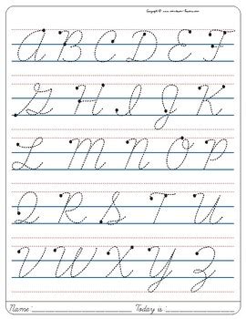 Montessori Tracing Small Cursive Letters In One Letter Page Uppercase