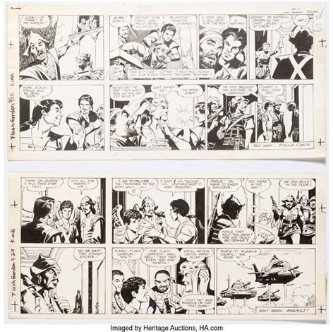 Dan Barry Flash Gordon Sunday Comic Strip Original Art Group Of King