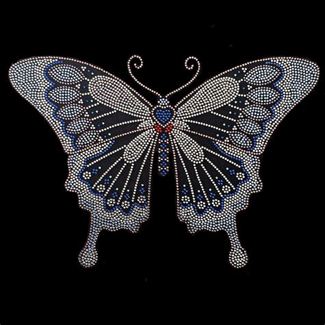 Butterfly Iron On Transfer Heat Transfer Butterfly Patch Hot Fix Rhinestone Butterfly Decal