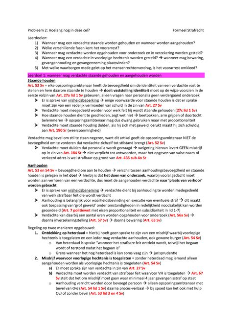 Probleem 2 Blok 26 Formeel Strafrecht Probleem 2 Hoelang Nog In