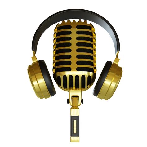 Golden Microphone Png