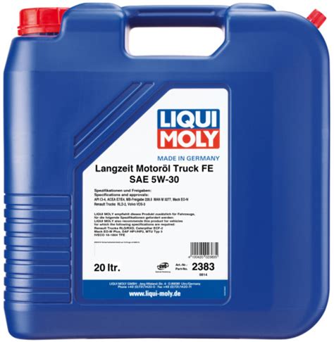 Синтетическое моторное масло LIQUI MOLY Langzeit Motoroil Truck FE 5W