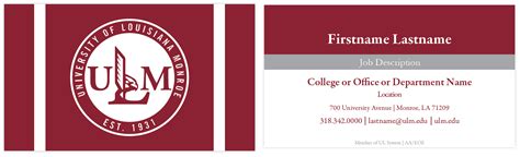 Business Cards Letterheads Envelopes Ulm University Of Louisiana At