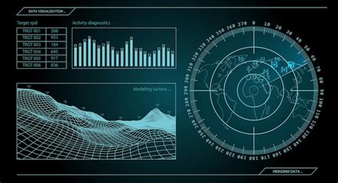 Radar Verde Militar Pantalla Con Objetivo Interfaz Hud Futurista