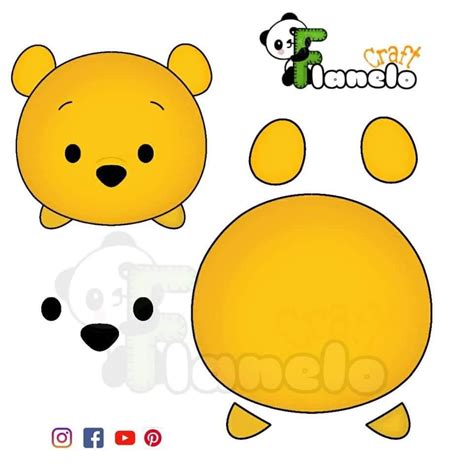 Molde turma do ursinho Pooh para enfeites e decoração Molde para