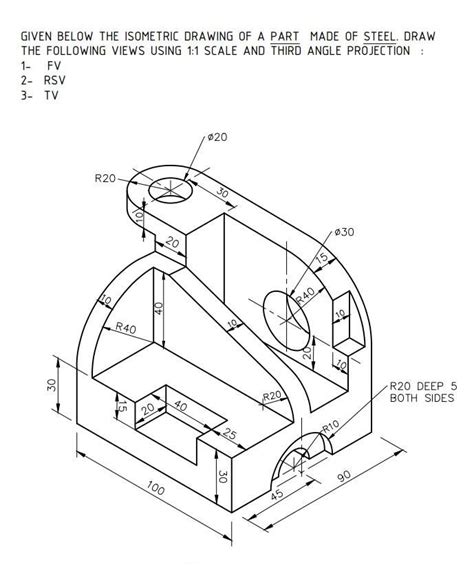 Solved Given Below The Isometric Drawing Of Ashaped Block F7B In 2024