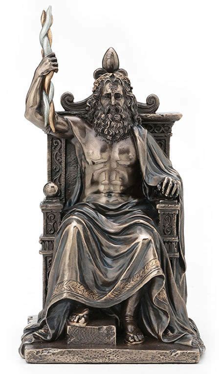 Zeus Holding Thunderbolt Sitting On Throne Statue Stu Home