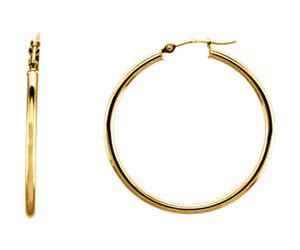 Classic Gold Hoop Earrings 34mm Minichiello Jewellers