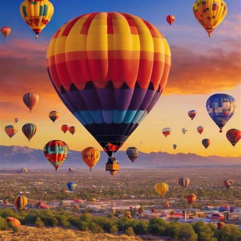 Premium AI Image Colorful Hot Air Balloons Soaring In The Sky