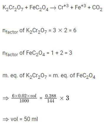 The Volume In Ml Of M K Cr O Solution Required To React With