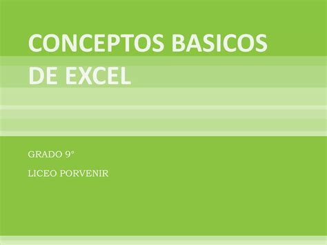 Conceptos Basicos De Excel PPT