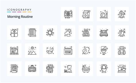 25 Morning Routine Line icon pack 18470252 Vector Art at Vecteezy