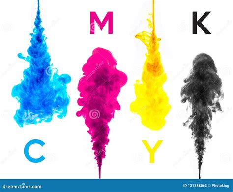 Color Splashes Of Ink Stock Image Image Of Cmyk Cyan